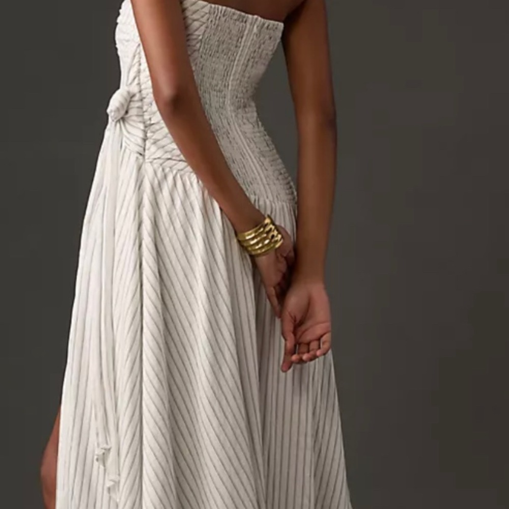 By Anthropologie Strapless Hanky-Hem Midi Dress nwt size small